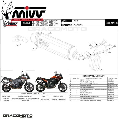 échappement KTM 1290 SUPER ADVENTURE 2019 2020 MIVV Speed Edge - Photo 2/2