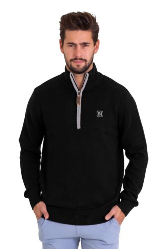 Herren Long Sleeve Jumper High Neck Quarter Zip Troyer Regular Fit - Bild 2 von 9