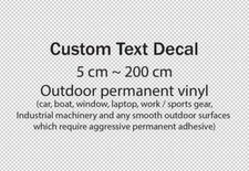 Custom Text Outdoor Permanent Vinyl Decal Sticker Very Durable 5 cm ~ 200 cm
