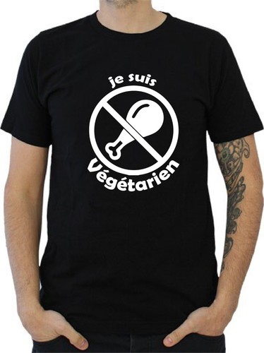 T-SHIRT HOMME JE SUIS VÉGÉTARIEN - Picture 4 of 4