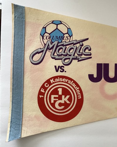 Defunct ASL Columbus Magic FC KAISERSLAUTERN Vintage Soccer Pennant JUNE 16 1979 - Picture 6 of 16