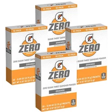 Gatorade Zero ORANGE Thirst Quencher Powder Packets Drink Mix ( Lot of 4 Boxes )