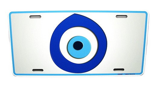 EVIL EYE METAL CAR NOVELTY LICENSE PLATE LICENSE PLATE. NAZAR CHARM MATIASMA - Picture 2 of 15