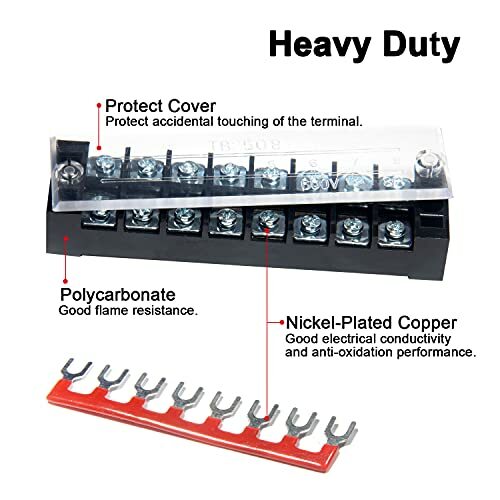 6 Sets Terminal Blocks 8/10/12 Positions 600v 15a Dual Row Wire Screw Terminal  - Bild 3 von 6