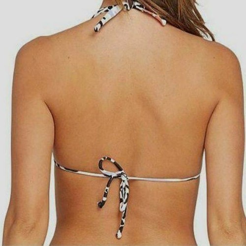$89 Volcom Women's Black Are Zoo Ready Triangle Bikini Top Swimwear Size L - Picture 2 of 2