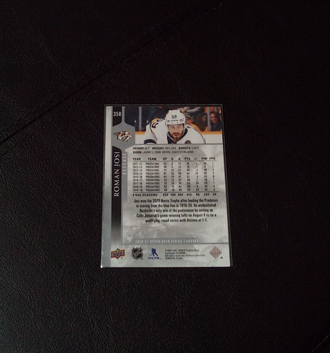 Tarjeta de hockey Roman Josi NHL Nasville Predators casi nueva n.º 358 - Imagen 2 de 2