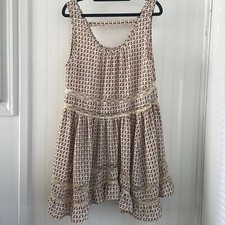 MITTOSHOP scoop neck sleeveless lace ruffled sundress  open back size Medium