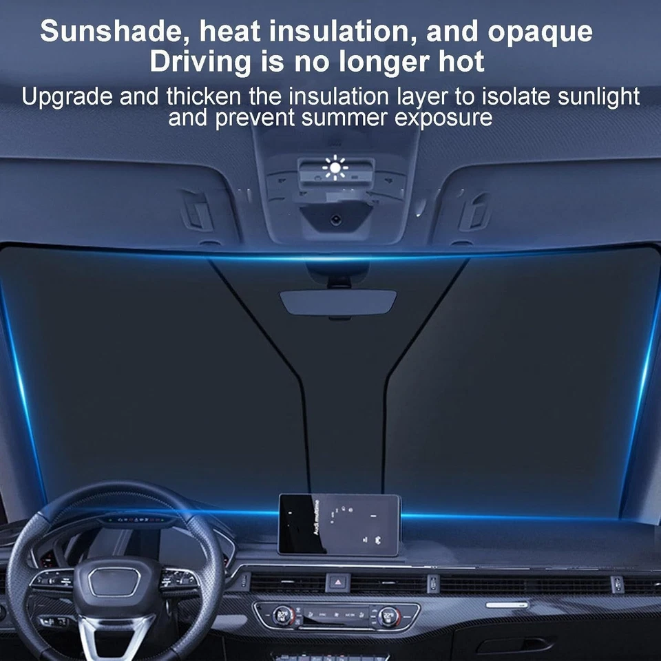 Foldable Car Front Rear Window Windshield Sun Shade Shield Cover Visor UV Block Foto 3 de 4