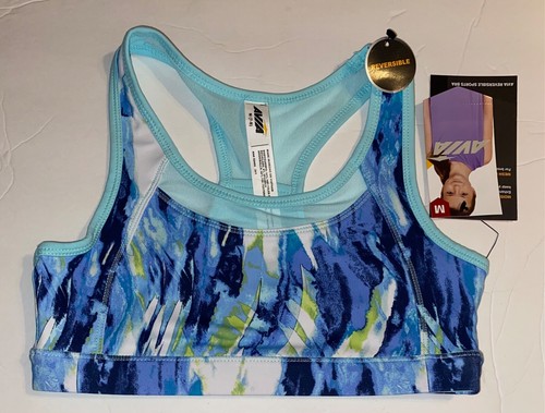 NEW Avia Girls Sports Bra Top Size Medium (7-8) Reversible Purple Floral - Picture 30 of 32