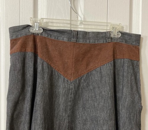 Western Denim Skirt Kayo of California Women Sz 20W Black Jean Western Yoke - Picture 9 of 14