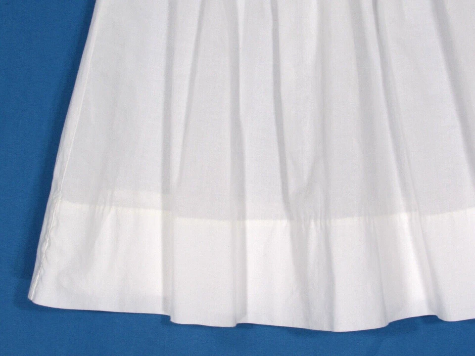 VESTIDO DE IGLESIA MANGA ABULLONADA VINTAGE ROSALINA SARGA LIGERA blanco liso ribete encaje 3M Foto 4 de 4