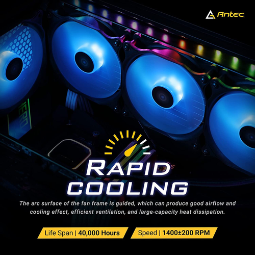 Antec 120Mm Case Fan, RGB Case Fans, 5 Packs RGB Fans, PC Fan, 4-PIN RGB, F12 Se - Picture 4 of 12