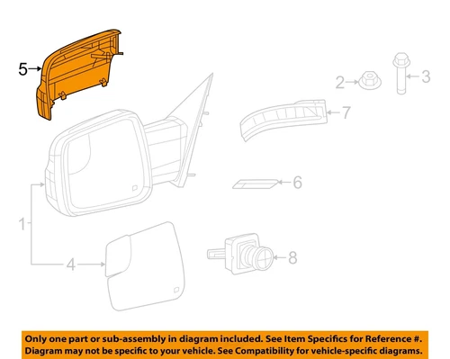 CHRYSLER OEM 19-23 1500 Front Door Outside Mirrors-Mirror Cover 6RP44GW7AA