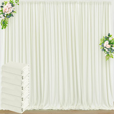 40 Ft X 10 Ft Wrinkle Free Ivory Backdrop Curtain for Wedding Parties, Polyester