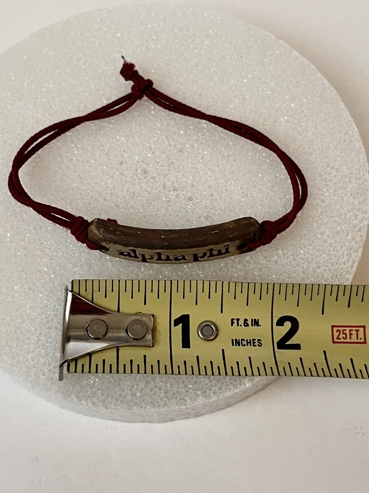 Pulsera Ajustable Alpha Phi Piedra Borgoña Cordón Foto 2 de 4