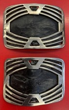 ART DECO Women's Steel SHOE CLIPS, 1920s, black leather backing