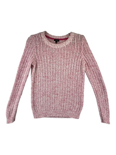 Talbots Women Size S Eyelet Sweater Pink Long Sleeve Cotton Stretch Fit - Imagen 1 de 15