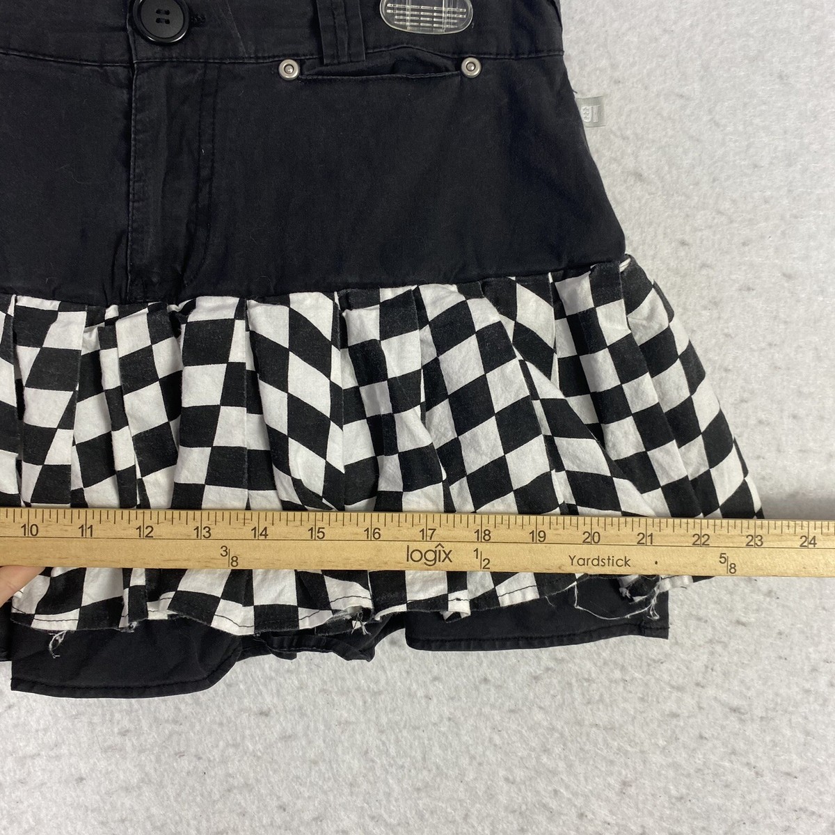VTG Y2K Checkered Mini Skirt Punk EMO Street Black Juniors 7