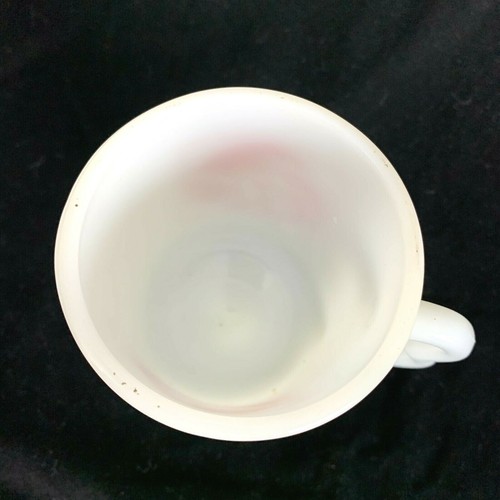 Vintage Fire King Cup Pedestal Milk Glass Mug USA Rare Red Logo FK - Picture 5 of 7