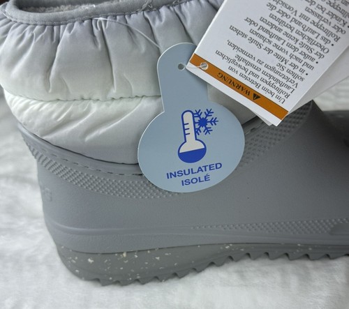 Crocs Classic Neo Puff Shorty Boots Light Grey Women’s Size 8 Insulated Sole - Picture 12 of 16