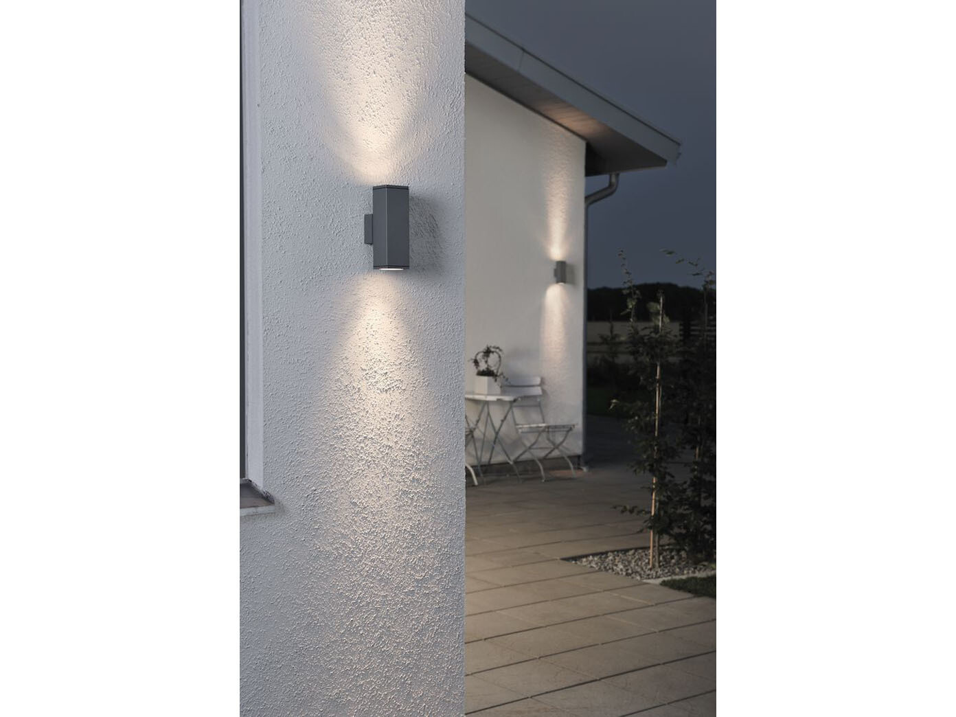 2 PZ. muro muro muro esterno lampada in alluminio antracite gu10 ip44 Up Down-Light Applique dbe27c 2 PZ. muro muro muro esterno lampada in alluminio antracite gu10 ip44 Up Down-Light Applique dbe27c