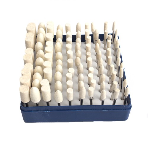 100Pcs 1/8" Shank Wool Grinding Polishing Head Mounted Point Buffing Rotary Tool - Picture 1 of 7