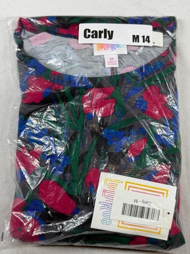 New Women's LuLaRoe Carly High Low Summer Casual Short Sleeve Dress Medium 14