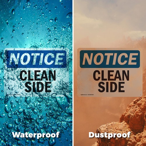 (2 Pack) Clean Side OSHA Notice Sign Decal Metal Plastic - 第 6/23 張圖片