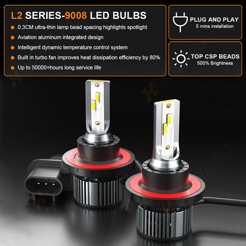 For 2006-2010 Hummer H3 6000K LED Headlight Hi/Lo + Fog Light Bulbs Combo 4x - Picture 2 of 17