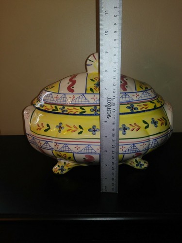 Jay Willfred Soup Tureen Fine China Multicolored Footed Covered Bowl - Picture 4 of 12