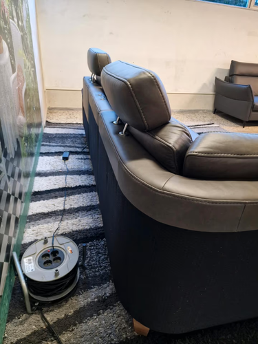 Hukla Ecksofa N3214 Echtleder Cloudy grey, Wallaway (motorischer Relaxsitz), Lon - Bild 8 von 11