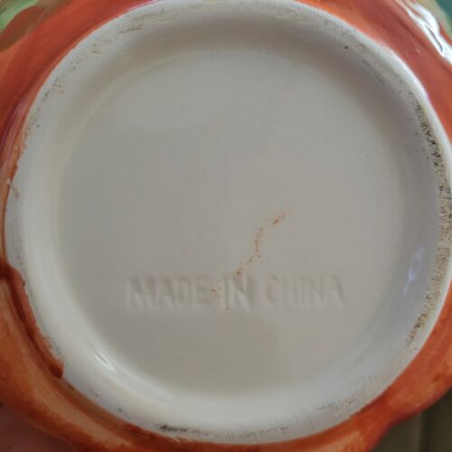 4 Mugs Pumpkin Fall Harvest Eggplant Corn Leaves Soup Bowls Ceramic Thanksgiving - Picture 11 of 11