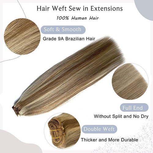 Double Weft Hair Extensions Sew In Weave Remy Russian Human Hair 100g Pre Bundle - Picture 64 of 69