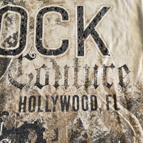 Hard Rock Cafe Orlando Brown T-Shirt Bedazzled Y2K Cyber Junior Fit Large - Picture 5 of 7