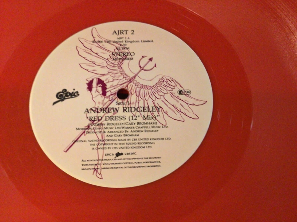 Andrew Ridgeley (of Wham!) - Red Dress (Red Vinyl) 12” 1990. M-/VG+ - Image 4 of 4