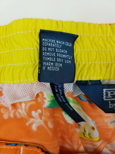 Vintage Polo Ralph Lauren Herren große Badehose Tropical Fish Orange OHNE INNENFUTTER - Bild 7 von 12
