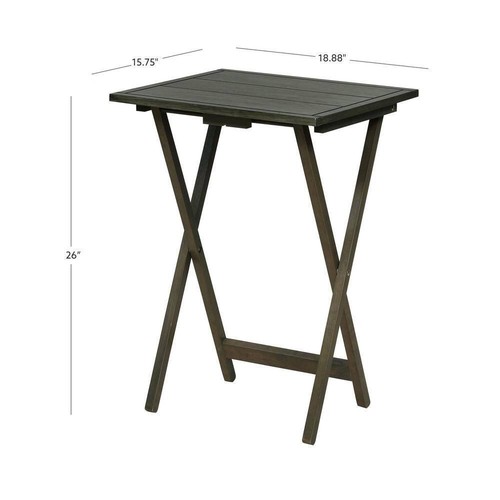 Linon Home Decor Tray tables 15.75" x 18.9" Foldable Design Portable Wood Gray - Picture 4 of 11