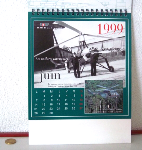 CALENDRIER ARMEE DE l'AIR FRANCAISE - 1999 / JANVIER 2000 - AVION - AVIATION - Picture 4 of 8