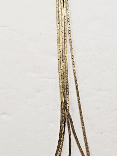 Set of 2 Necklaces 5 Strand Goldtone Serpentine Chain Beaded Hamza Pendant - Picture 4 of 13
