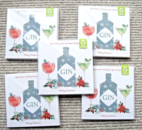 Gin Tonic Festive Gin Charity Weihnachtskarten Konvolut Restposten 5 10er Pack