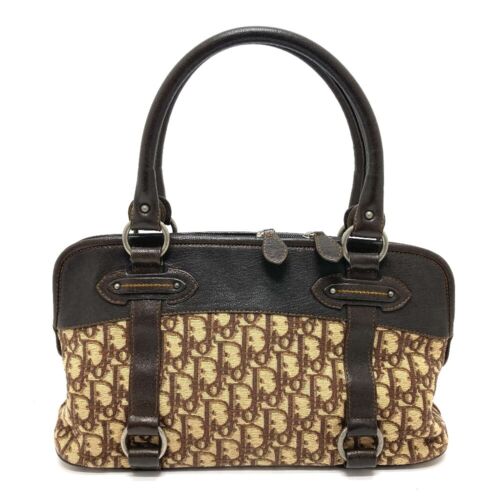 CHRISTIAN DIOR Trotter CD logo Vintage semi-shoulder Hand Bag Brown - Picture 2 of 13