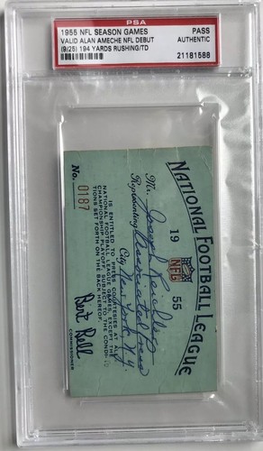 1955 NFL Pass PSA Ticket Johnny Unitas Drafted # 102 / Ameche Debut / Browns Champs - Bild 1 von 3