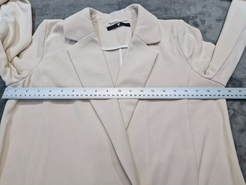 Very Womens Ottoman Jersey Ribbed Blazer Neutral Size UK 12 Used - Picture 12 of 19