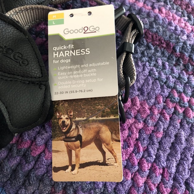 Good2Go Quickfit Dog Harness Small / Medium Colors Black & Gray for