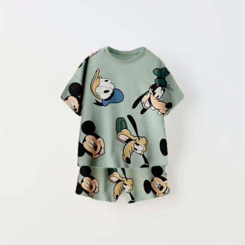 Cartoon Print Tshirt+Shorts Two Piece Set For Kids New Fashion Costume Boys And - Picture 10 of 33
