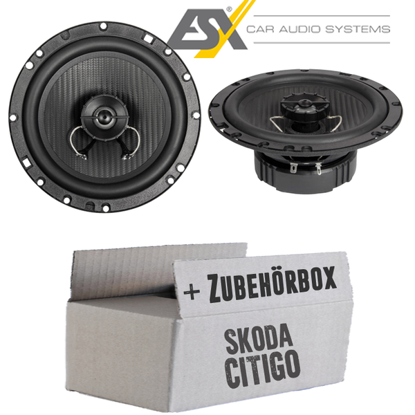 ESX Lautsprecher FüR Skoda Citigo Front Heck 16Cm Koax Auto Boxen KFZ Einbauset-image