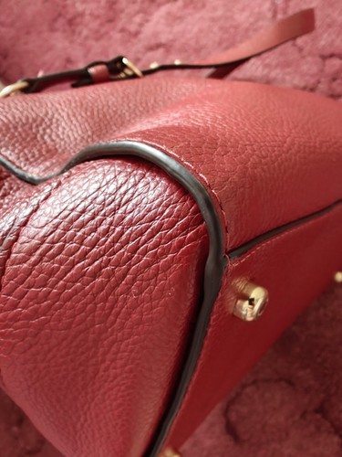 COACH Kleo carryall gold/cherry π bag - Picture 13 of 17