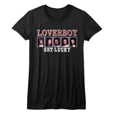 Loverboy Get Lucky Album Cover Women's T Shirt Rock Band Concert Tour Merch Top | eBay