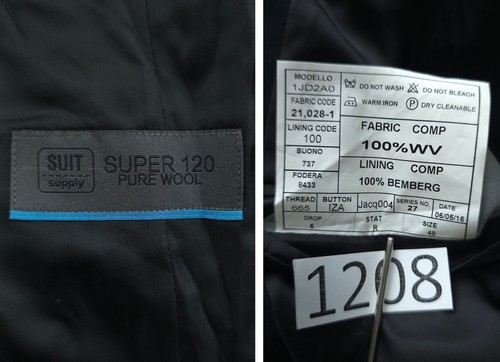 SUITSUPPLY Super 120 Mens Black Wool Tailcoat Tail Jacket Size EU 48R (US/UK 38) - Picture 13 of 13