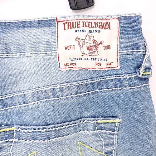 True Religion Jennie Curvy Mid Rise Super Skinny Jeans Size 28 Blue Big T - Picture 7 of 17